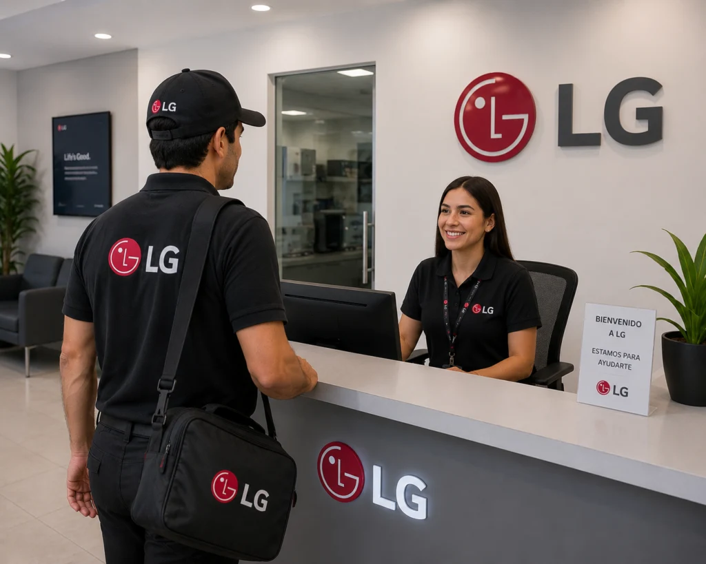 Técnico LG realizando mantenimiento preventivo en Bucaramanga