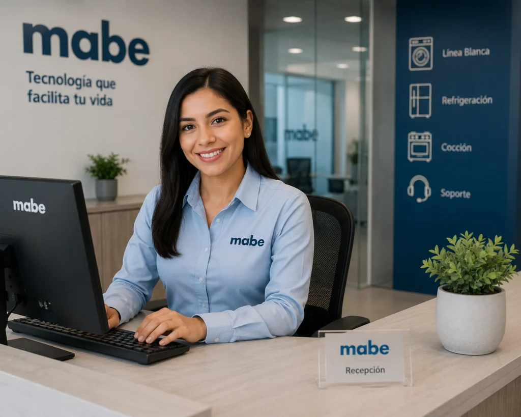 Técnico autorizado Mabe documentando una reparación en Bucaramanga