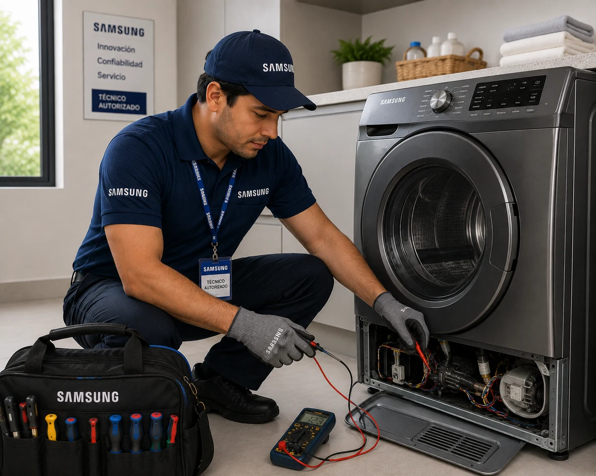 Técnico Samsung atendiendo secadoras Samsung en Bucaramanga
